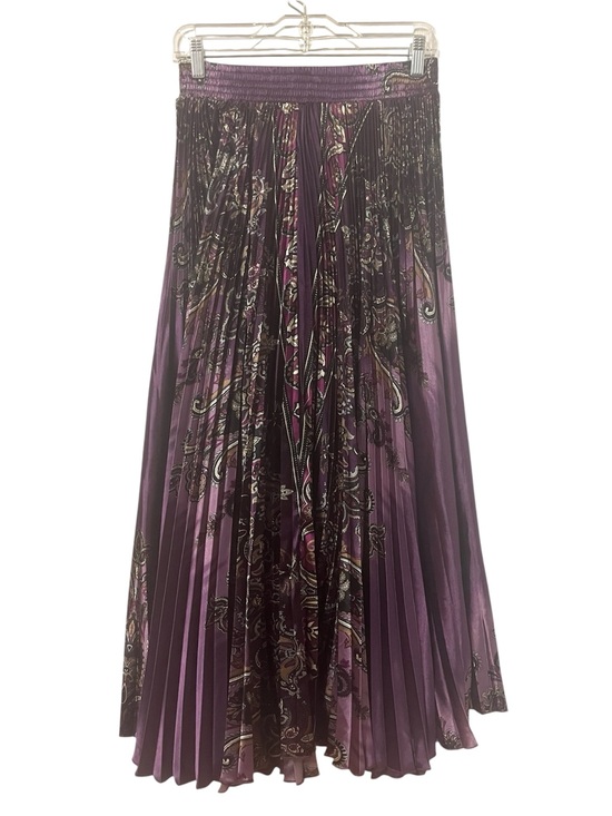 Source Unknown Dresses & Skirts - Baroque Paisley Print Purple Silk-like Pleated Maxi Skirt fits like a Size S-M
